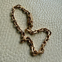 1962 Swedish Vintage 18k Gold Biker Link Bracelet 4.8mm width - 7.5 inch length