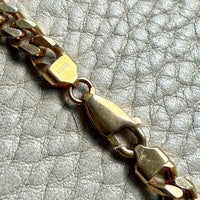 AMAZING! Heavy Italian Vintage Curb Link Necklace in Solid 18k Gold - 20 inch length