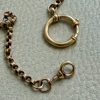 1891 Antique 18k Gold Watch Chain Necklace with Large Bolt Clasp - 18 inch length