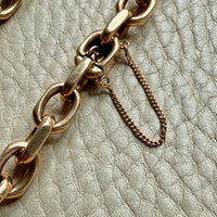 Wow! 1941 Swedish Vintage CHONK Biker Link Bracelet in 18k Gold- 7.3 inch interior circumference