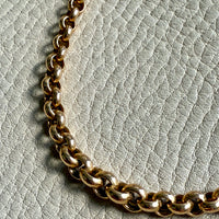 1950s era Vintage Graduated Width Rolo Link Necklace in 18k Gold - 17.75 inch length