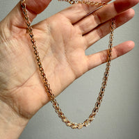 1960 Swedish Vintage Tulip Link Necklace in Rosy 18k gold - 16.3 inch length