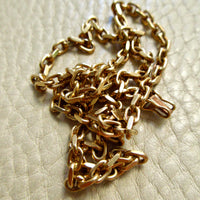 Chunky Vintage Danish 14k Gold Biker Link Chain Necklace – 17.7 Inch Length