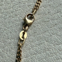 Vintage 18k gold pressed curb link necklace - 17.75 inch length