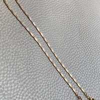 18k Gold Bar-Link Watch Chain Necklace with Dog Clip - 16.4 inch length