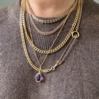 Exquisite 14k gold Wishbone link necklace by Jens Poul Asby - 16.2 inch length