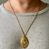 14k Gold Vintage Skinny Biker Link Chain Necklace - 23.1 inch length