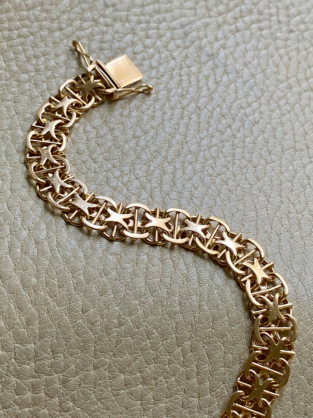 1963 Star link variation 18k gold bracelet - Vintage Swedish - 7.5 inch length