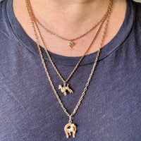 18k gold heart with blue stone pendant or charm