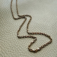Longer Length 14k Gold Biker Link Necklace 3mm width - 22.2 inch length