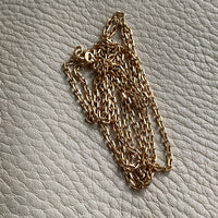 Excellent long length faceted biker link necklace in 18k gold! 31.5 inch length