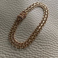 Solid 18k gold silky x-link bracelet, vintage 1970 Swedish