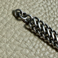 Silver Antique Dutch Figure-8 Pocket Watch Chain with Fob and Large Bolt Clasp - Mid 1800s era