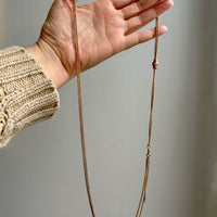 Victorian Era Antique 18k Gold Longuard Belcher Link Chain with Slider & Dog Clip - 33 inch doubled necklace length