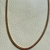 18k Gold Chubby Round Curb Link Chain Necklace - Swedish Vintage - 20 inch length