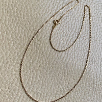14k Gold Danish Vintage Slim Biker Link Chain Necklace - 18.25 inch length