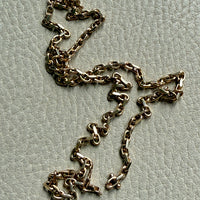 Vintage Chunky Biker Link Necklace in 14k Gold - Signed BNH - 17.8 Inch length