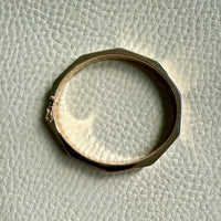SPECTACULAR!! 10 Sided Geometric Hinged Bangle in 14k Yellow Gold - 1970s era - by Fleming Lund- 6.75 inch