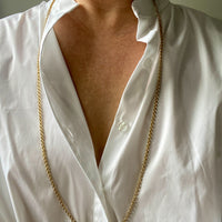 Excellent! Vintage Austrian Pea Link Chain Necklace in 18k Gold - 36 inch length
