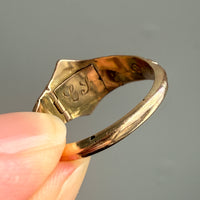 1847 Antique 18k Gold Mourning Ring with Secret Compartment – Size 7.5
