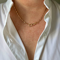 1917 Antique Swedish Double Fetter Watch Chain Necklace in 18k Gold - 17.6 inch length
