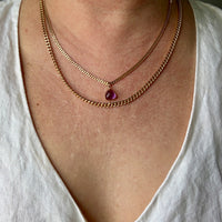18k gold transparent purple amethyst stone puffy droplet pendant or charm