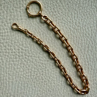 18k Gold Antique Rounded Biker Link Watch Chain Necklace Extender or Bracelet with Large Bolt Clasp - 9.2 inch length