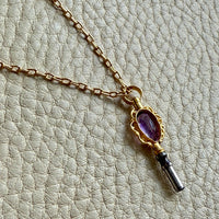 Antique Cable Link Necklace with Barrel Clasp - Solid 18k gold - 18.3 inch length