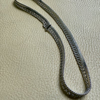 Silver Handmade Crosshatch Link Necklace - 17.1 inch length