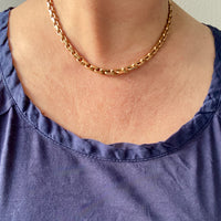 WHOA 45g Midcentury era biker link necklace! - solid 14k gold links- 16.5 inch length