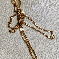Forever curb link necklace - Excellent long length 27.75 inch length - Vintage Italian 18k gold chain