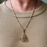 1943 Vintage Geometric 18k Gold Rod Link Necklace - up to 21 inch length