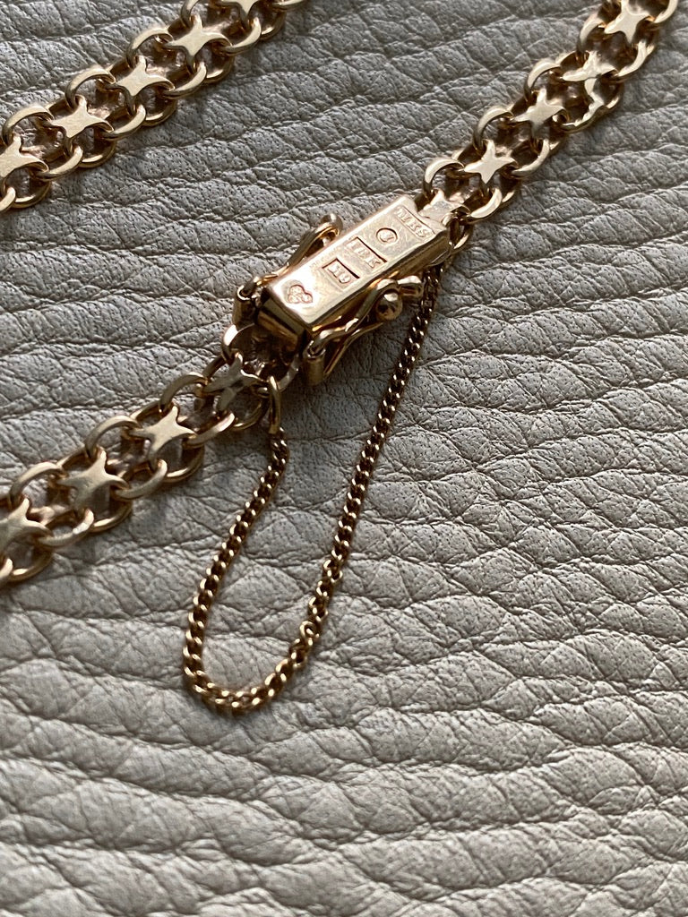 1962 Slender x-link bracelet in 18k gold - Vintage from Stockholm, Sweden - 7.5 inch length