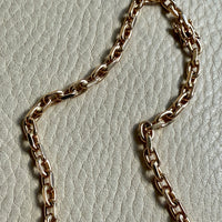 Vintage Danish Chunky Biker Link Necklace in 14k Gold - Signed BNH - 18.3 Inch length
