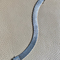 1975 Sterling silver brick link bracelet - Falköping, Sweden - 7.25 inch length