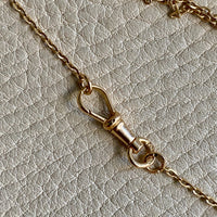 Antique cable link guard chain necklace in 18k gold - 58 inch length