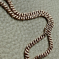 Midcentury era 18k gold Curb Link - Double strand bracelet - 7.6 inch length