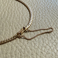 EXCELLENT! Vintage Swedish 18k Gold Tight Curb Bracelet with Safety Chain - 7 inch length