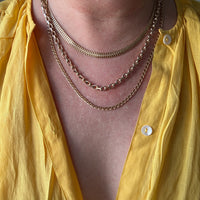 1960s era 18k Gold Vintage Mariner Link Chain Necklace - 20 inch length