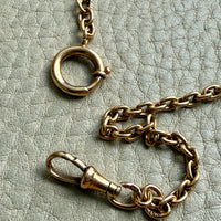 Antique Swedish 18k Gold Oval Link Watch Chain Necklace – 17.25 Inch Length