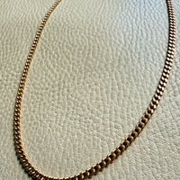 18k Gold Chubby Round Curb Link Chain Necklace - Swedish Vintage - 20 inch length