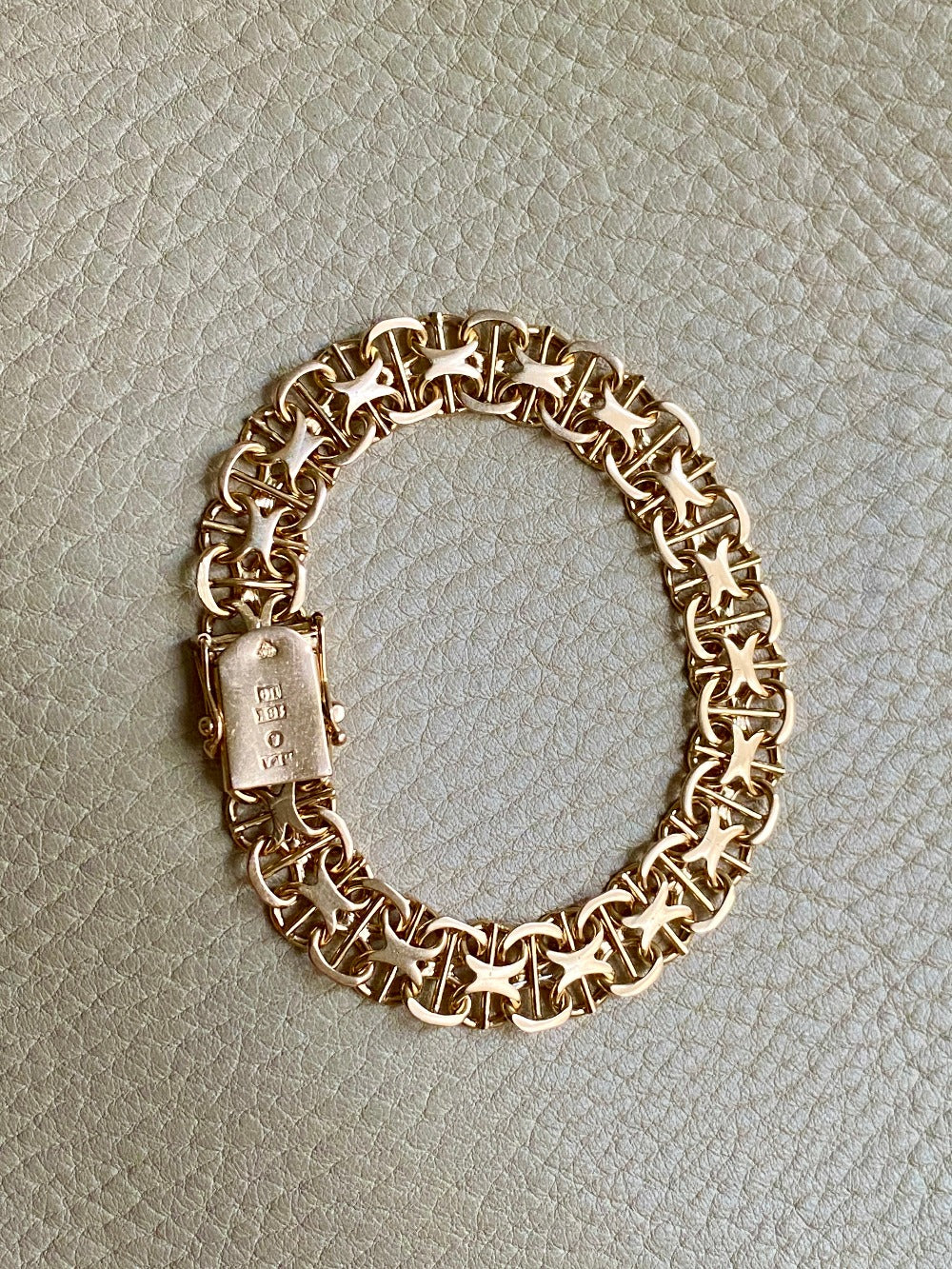 1963 Star link variation 18k gold bracelet - Vintage Swedish - 7.5 inch length