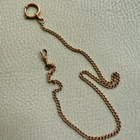 1899 Antique Swedish 18k Gold Curb Link Watch Chain Necklace - 15.3 inch length