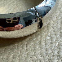 Vintage Sterling Silver Hinged Donut Bangle - 7.2 inch interior circumference