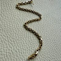 Vintage Biker Link Bracelet in 14k solid gold - Signed EEJ - 7.6 inch length