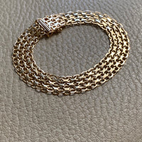 1968 Triple row star link bracelet in 18k gold - 7.25 inch length