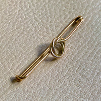 Vintage 18k Gold Knot Safety Pin Brooch or Chain Extender