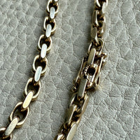 Vintage Biker Link Bracelet in 14k solid gold - Signed EEJ - 7.6 inch length