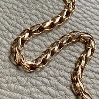 Undulating leaf link bracelet in 18k gold - Swedish vintage 1958 - 7 inch length