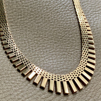 RADIANT! 14k Gold Cleopatra Link Necklace - Vintage Danish - 17 inch length